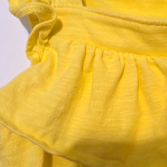 Cat & Jack, Tank Top, Ruffled, Sz 10-12 Yellow, Square Neckline, Casual, Comfort - Picture 5 of 7